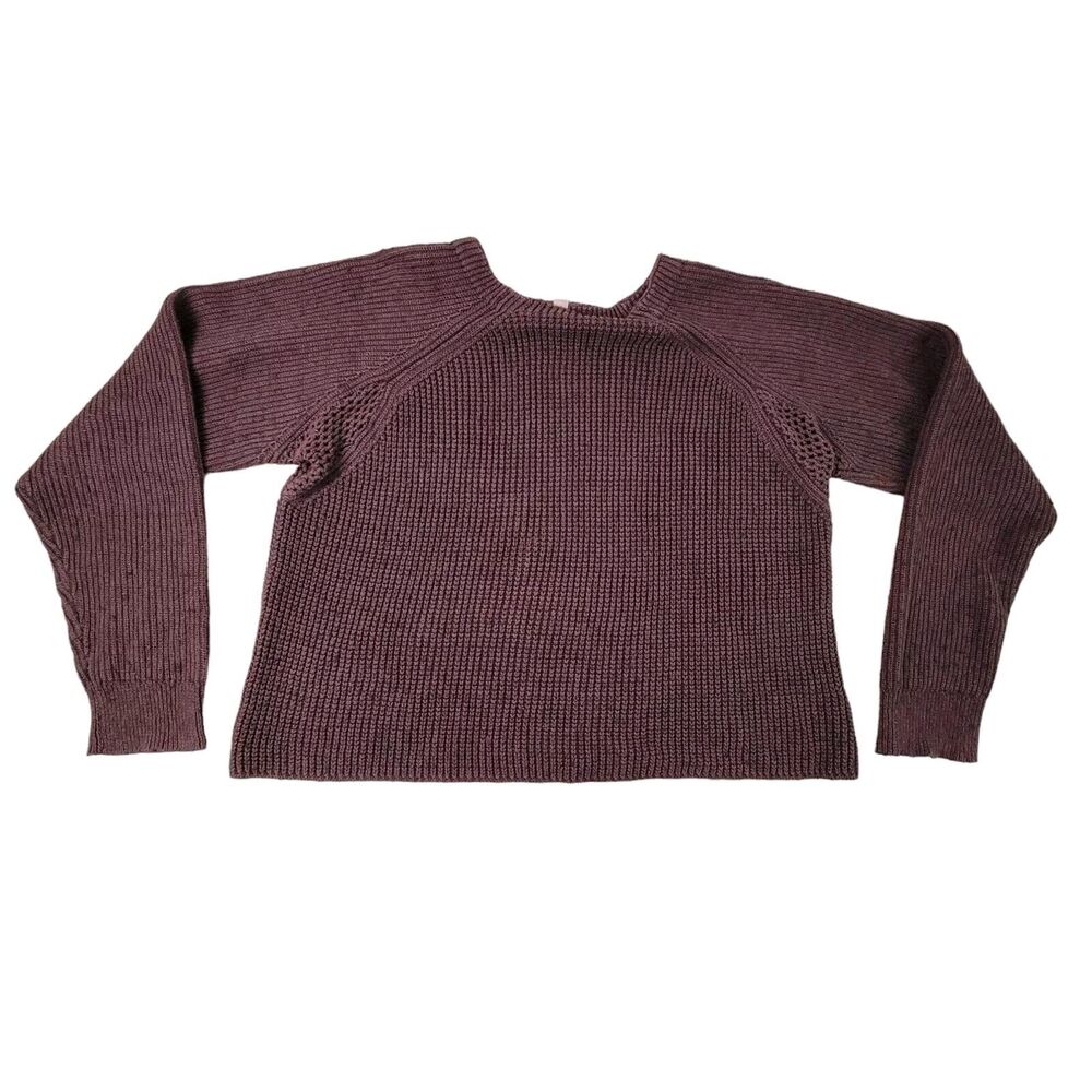 Lunya Brown Cozy Pima Cotton Alpaca Sweater Crewneck Waffle Womens Small Knit